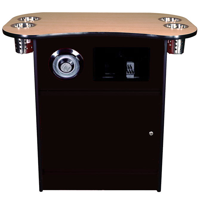 (image for) All State OCS250TRCD BLK OCS Stand w/Trash Chute & Cup Dispenser - Click Image to Close